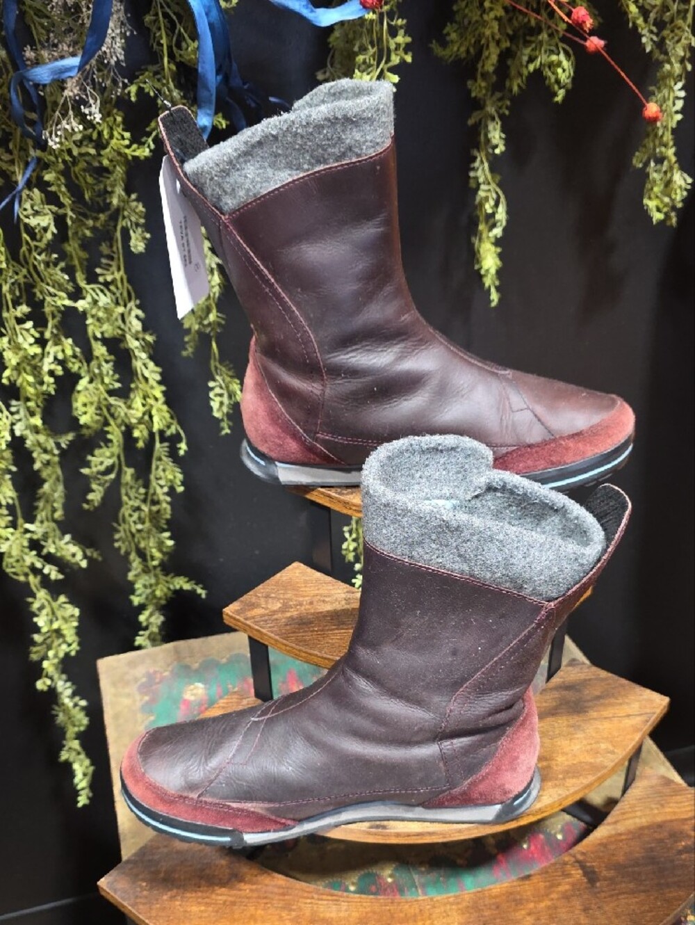 Teva Women's Burgundy and Gray Lace-Up Boots - Picture 5 of 10